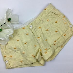 PINK VS Dog Logo Embroidered Print Shorts Yellow Size 2